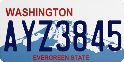 WA license plate AYZ3845