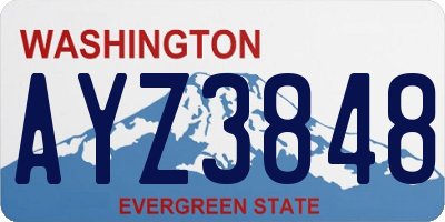 WA license plate AYZ3848