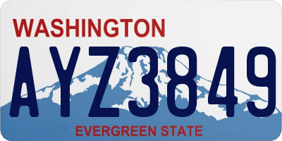 WA license plate AYZ3849