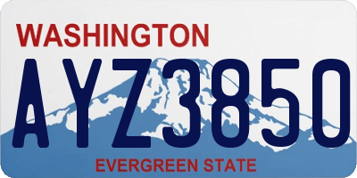 WA license plate AYZ3850