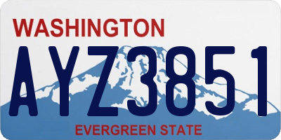WA license plate AYZ3851