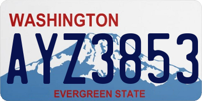 WA license plate AYZ3853