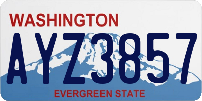 WA license plate AYZ3857