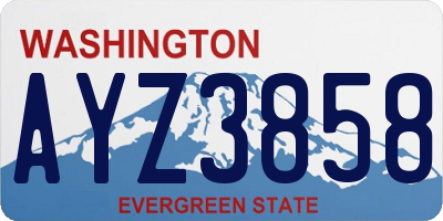 WA license plate AYZ3858
