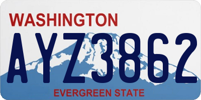 WA license plate AYZ3862