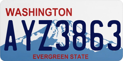 WA license plate AYZ3863