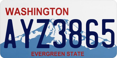 WA license plate AYZ3865