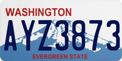 WA license plate AYZ3873