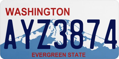 WA license plate AYZ3874