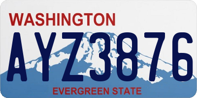 WA license plate AYZ3876