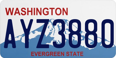 WA license plate AYZ3880