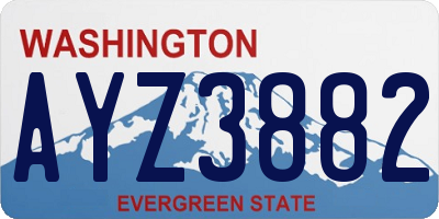 WA license plate AYZ3882