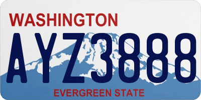 WA license plate AYZ3888