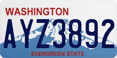 WA license plate AYZ3892