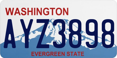 WA license plate AYZ3898