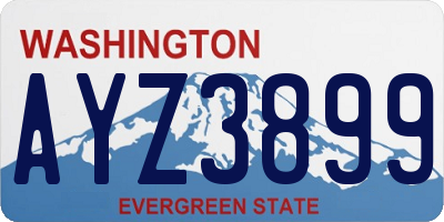 WA license plate AYZ3899