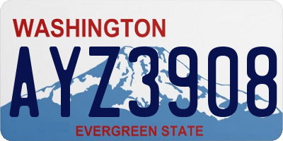 WA license plate AYZ3908