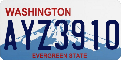 WA license plate AYZ3910