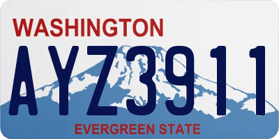 WA license plate AYZ3911