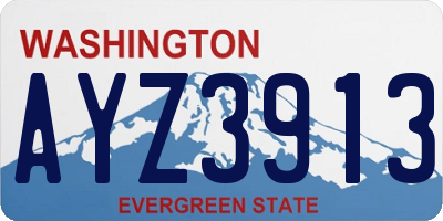 WA license plate AYZ3913