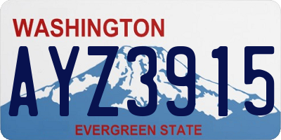 WA license plate AYZ3915