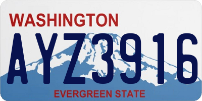 WA license plate AYZ3916