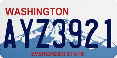 WA license plate AYZ3921