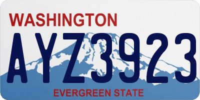 WA license plate AYZ3923