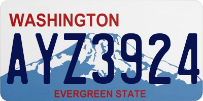 WA license plate AYZ3924