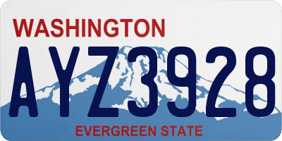 WA license plate AYZ3928