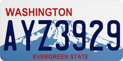 WA license plate AYZ3929
