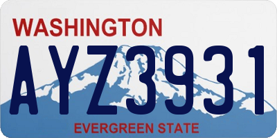 WA license plate AYZ3931