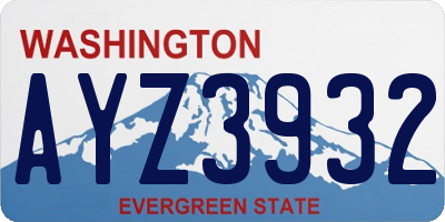 WA license plate AYZ3932