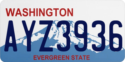 WA license plate AYZ3936