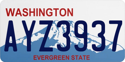 WA license plate AYZ3937