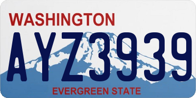 WA license plate AYZ3939