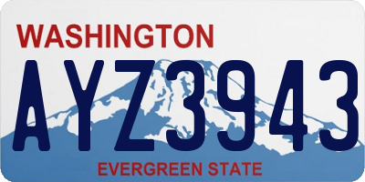 WA license plate AYZ3943