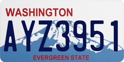 WA license plate AYZ3951