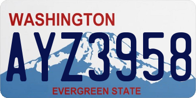 WA license plate AYZ3958