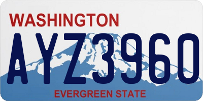 WA license plate AYZ3960
