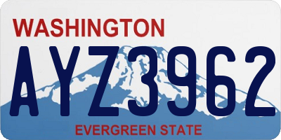 WA license plate AYZ3962