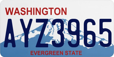 WA license plate AYZ3965