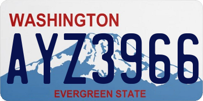 WA license plate AYZ3966