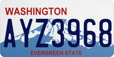 WA license plate AYZ3968