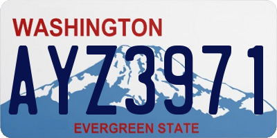 WA license plate AYZ3971