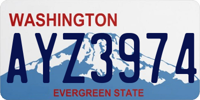 WA license plate AYZ3974