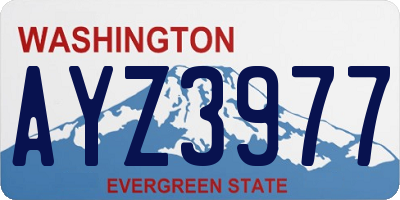 WA license plate AYZ3977