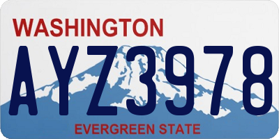 WA license plate AYZ3978