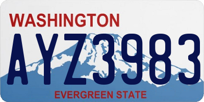 WA license plate AYZ3983