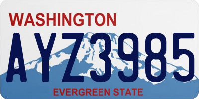 WA license plate AYZ3985